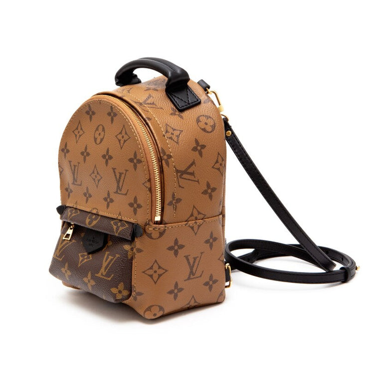 Louis Vuitton
Zaino Ebene Reverse Monogram Coated Canvas Mini Palm Springs Backpack Gold Hardware, 2021