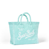 Borsa a mano Colette in tela di cotone verde acqua